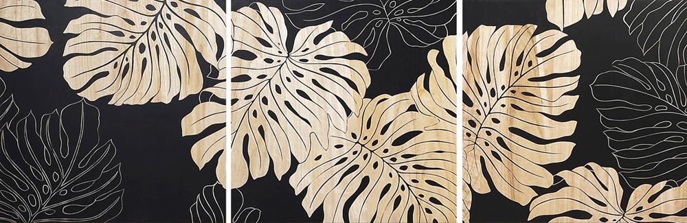 HP021 Wall Décor art wood panel hand carved botanical